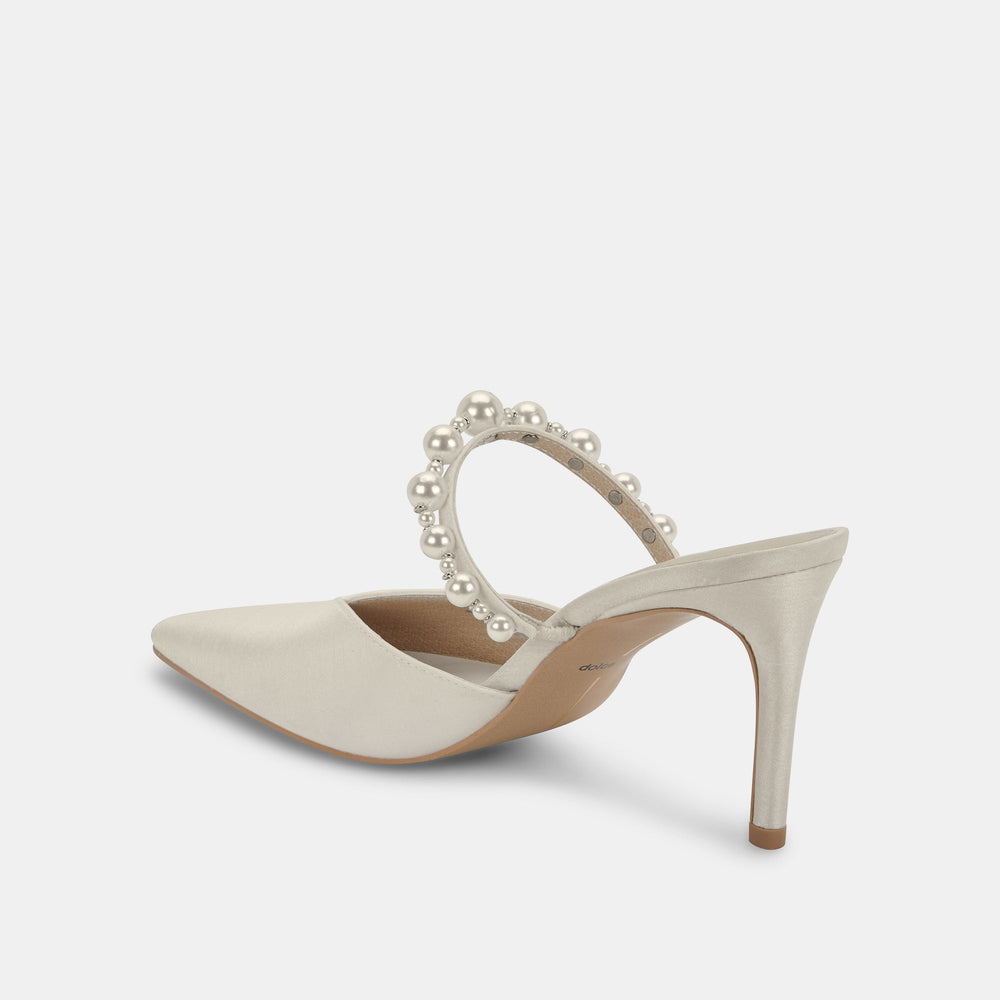 Dolce Vita SHOES | KANIKA Pearl Heels Vanilla Silk | Vanilla Silk Pearl Tapered Heels
 – Dolce Vita