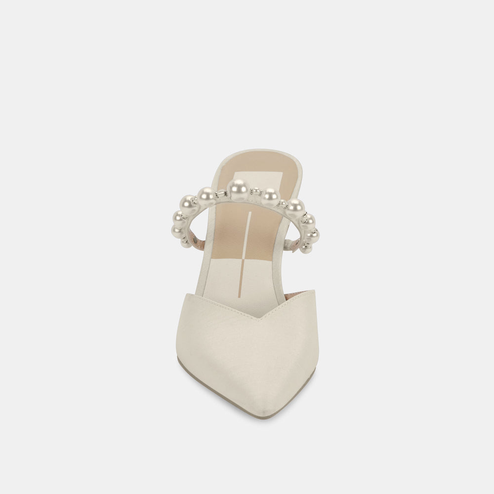 Dolce Vita SHOES | KANIKA Pearl Heels Vanilla Silk | Vanilla Silk Pearl Tapered Heels
 – Dolce Vita