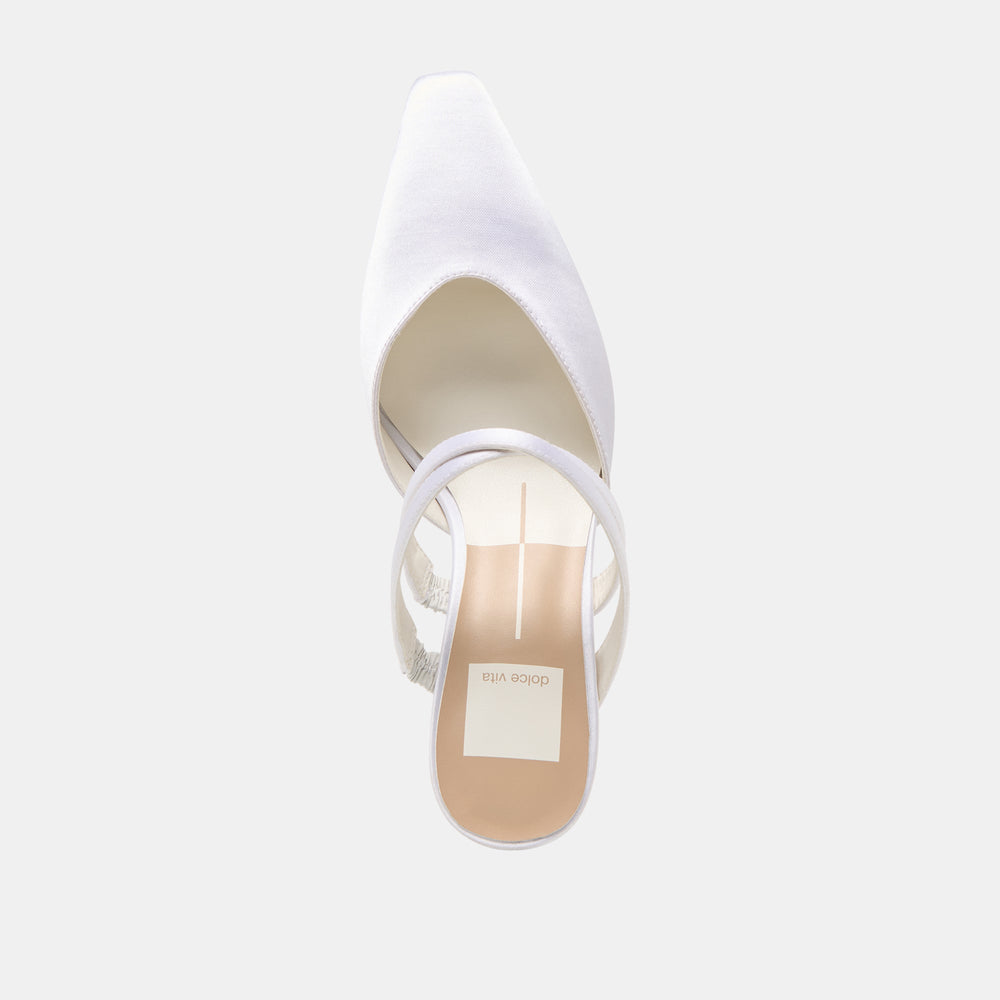 Dolce Vita SHOES | Linore True White Satin Heels