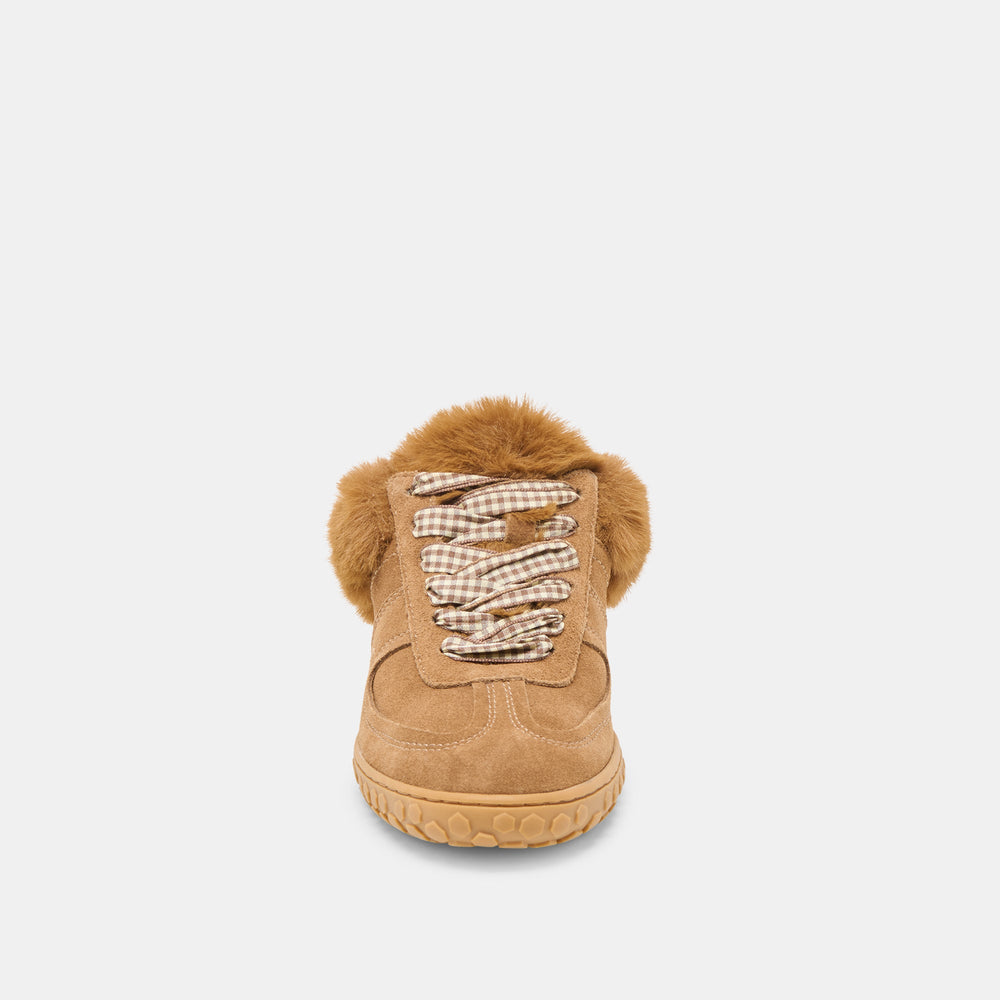 Dolce Vita SHOES | Izzey Plush Lt Brown Suede Sneakers