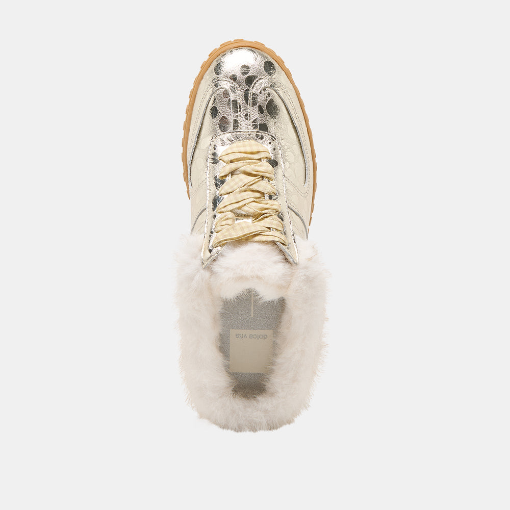 Dolce Vita SHOES | Izzey Plush Platinum Leather Sneakers