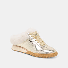 Dolce Vita SHOES | Izzey Plush Platinum Leather Sneakers