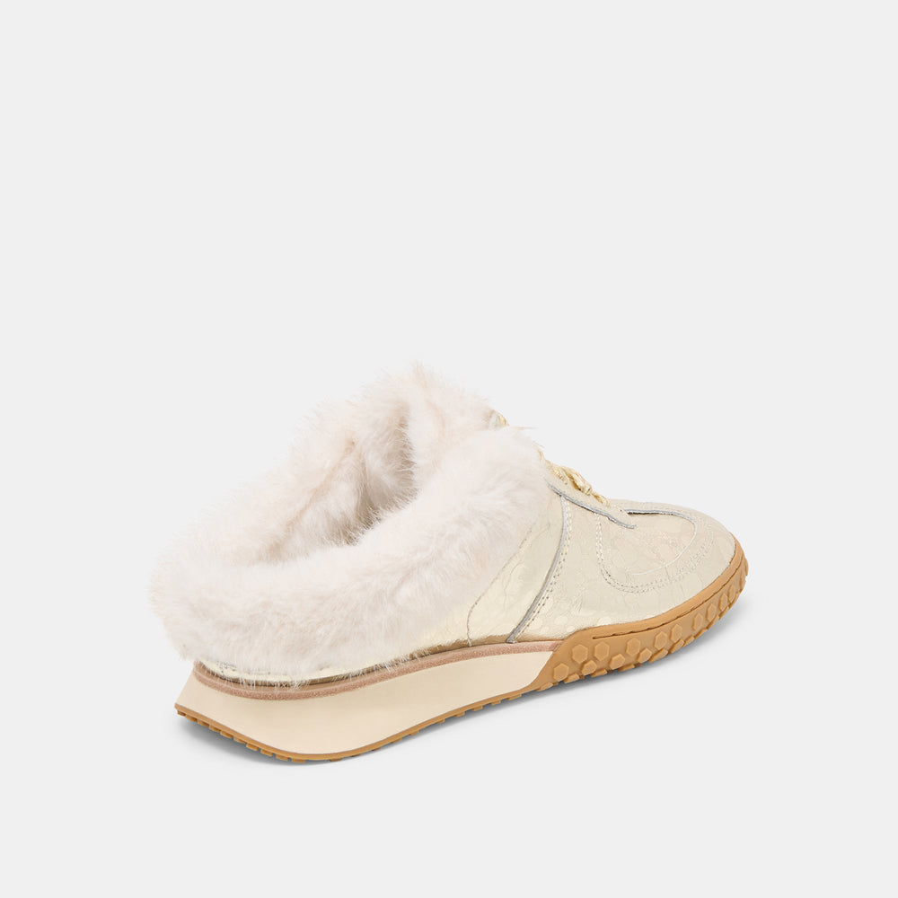 Dolce Vita SHOES | Izzey Plush Platinum Leather Sneakers