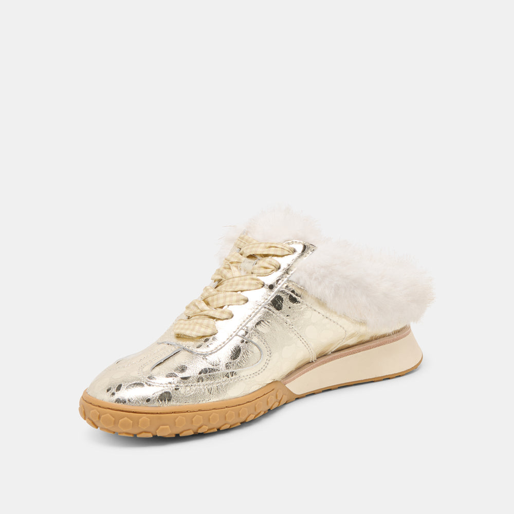 Dolce Vita SHOES | Izzey Plush Platinum Leather Sneakers