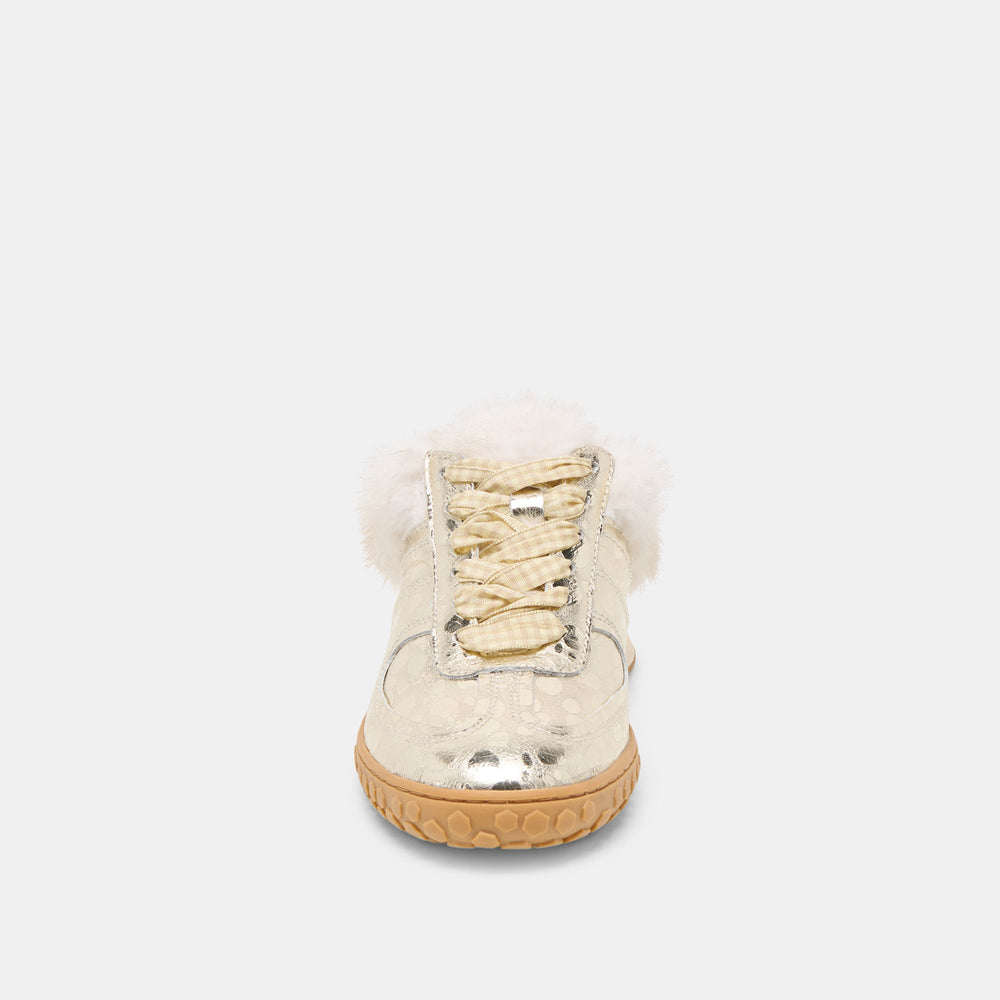 Dolce Vita SHOES | Izzey Plush Platinum Leather Sneakers