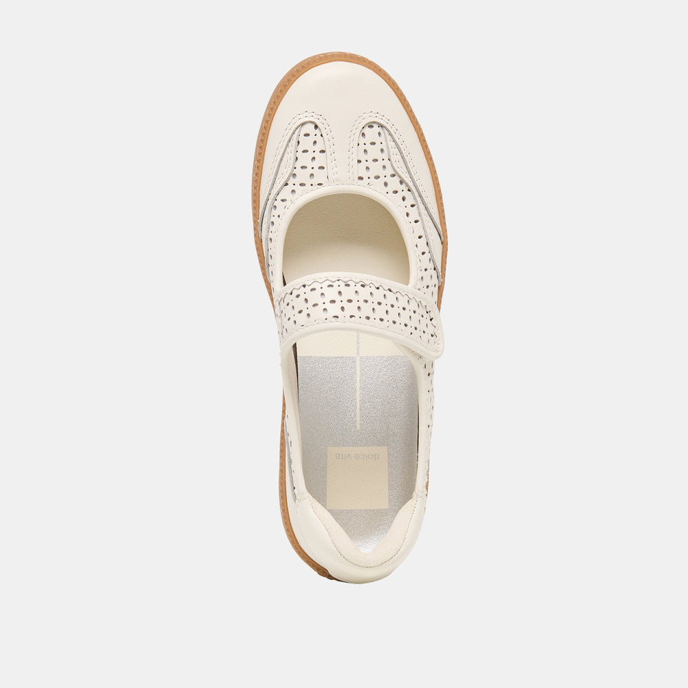 Dolce Vita SHOES | Nanet White Perforated Leather Sneakers