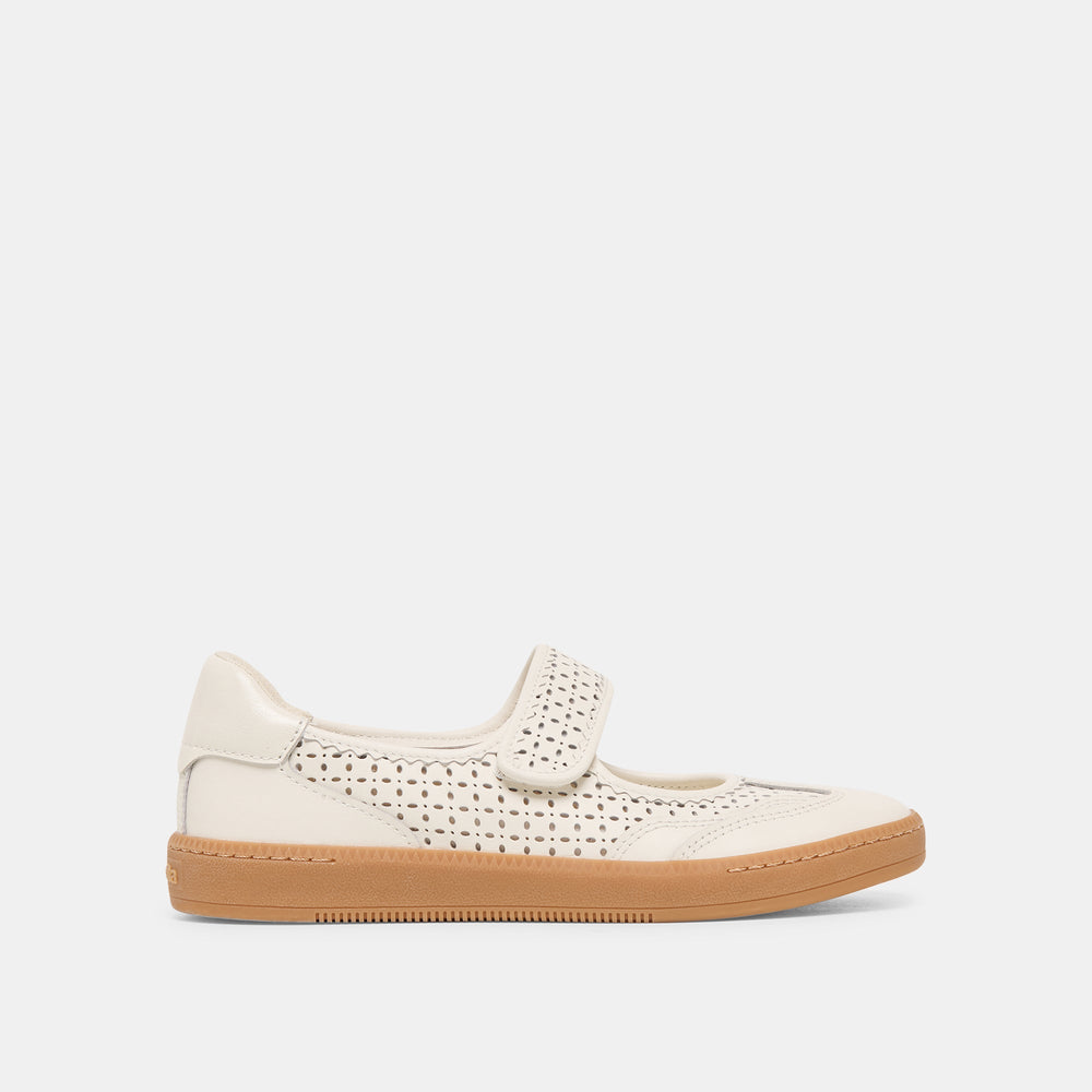 Dolce Vita SHOES | Nanet White Perforated Leather Sneakers