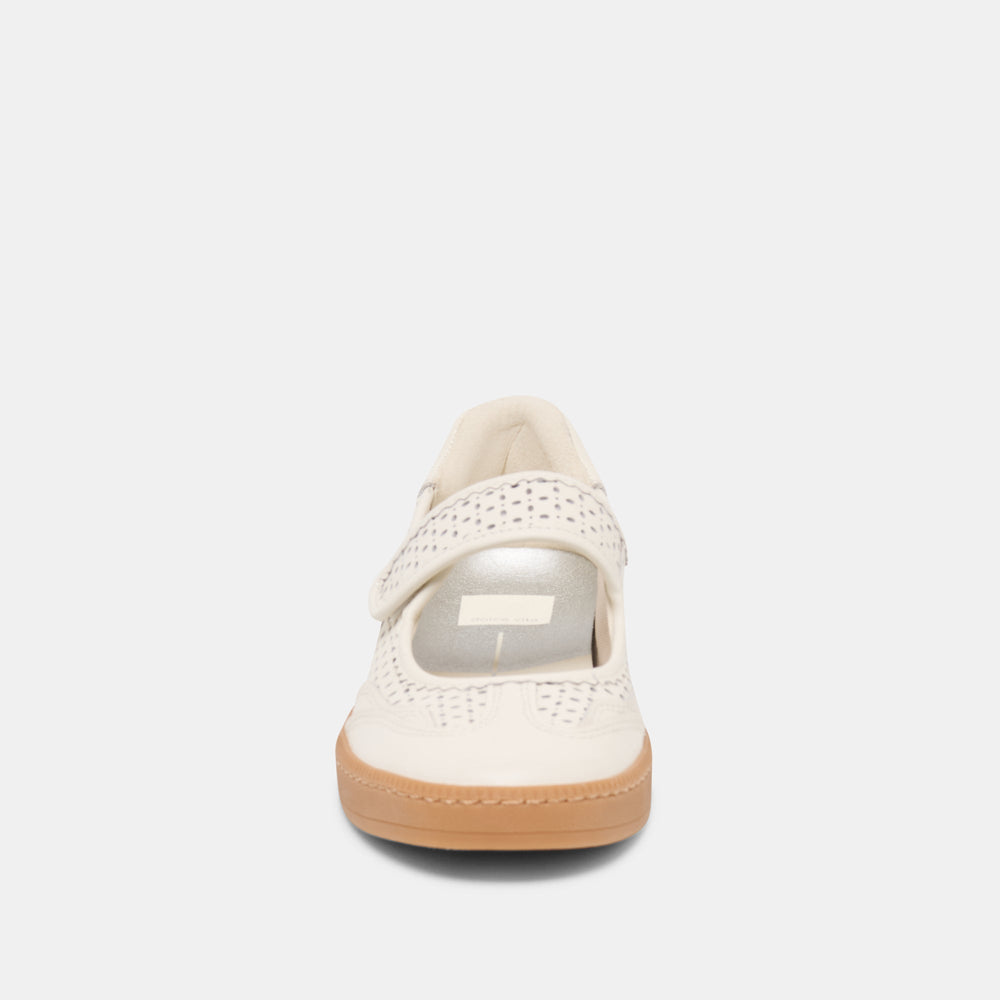 Dolce Vita SHOES | Nanet White Perforated Leather Sneakers