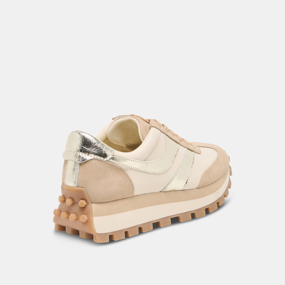 Dolce Vita SHOES | TRESA White Gold Suede Platform Sneakers