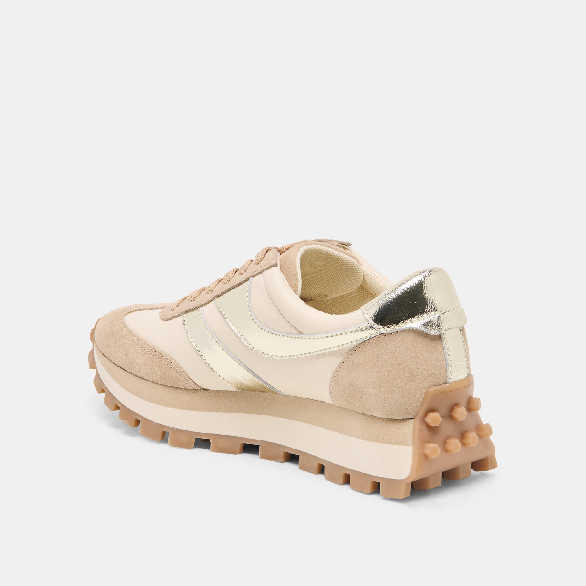 Dolce Vita SHOES | TRESA White Gold Suede Platform Sneakers