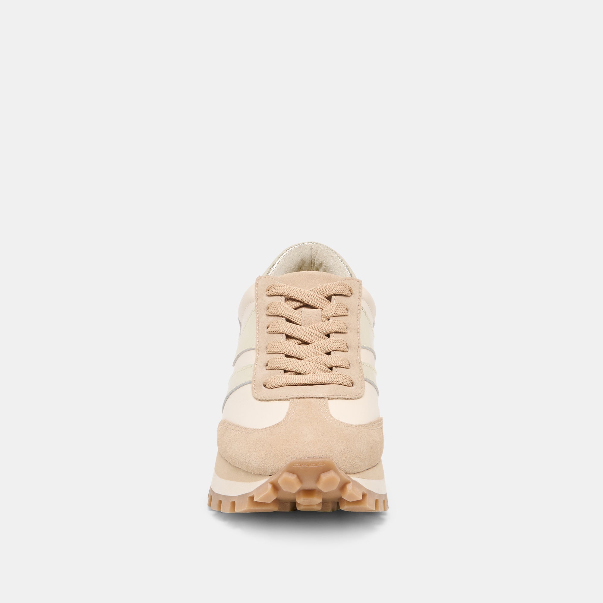 Dolce Vita SHOES | TRESA White Gold Suede Platform Sneakers