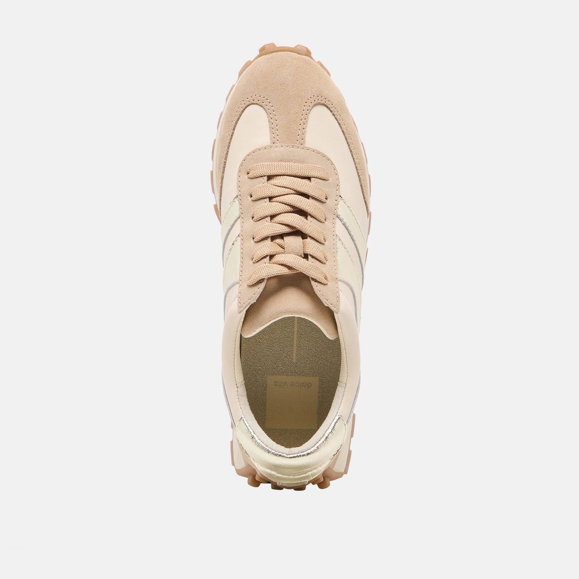 Dolce Vita SHOES | TRESA White Gold Suede Platform Sneakers