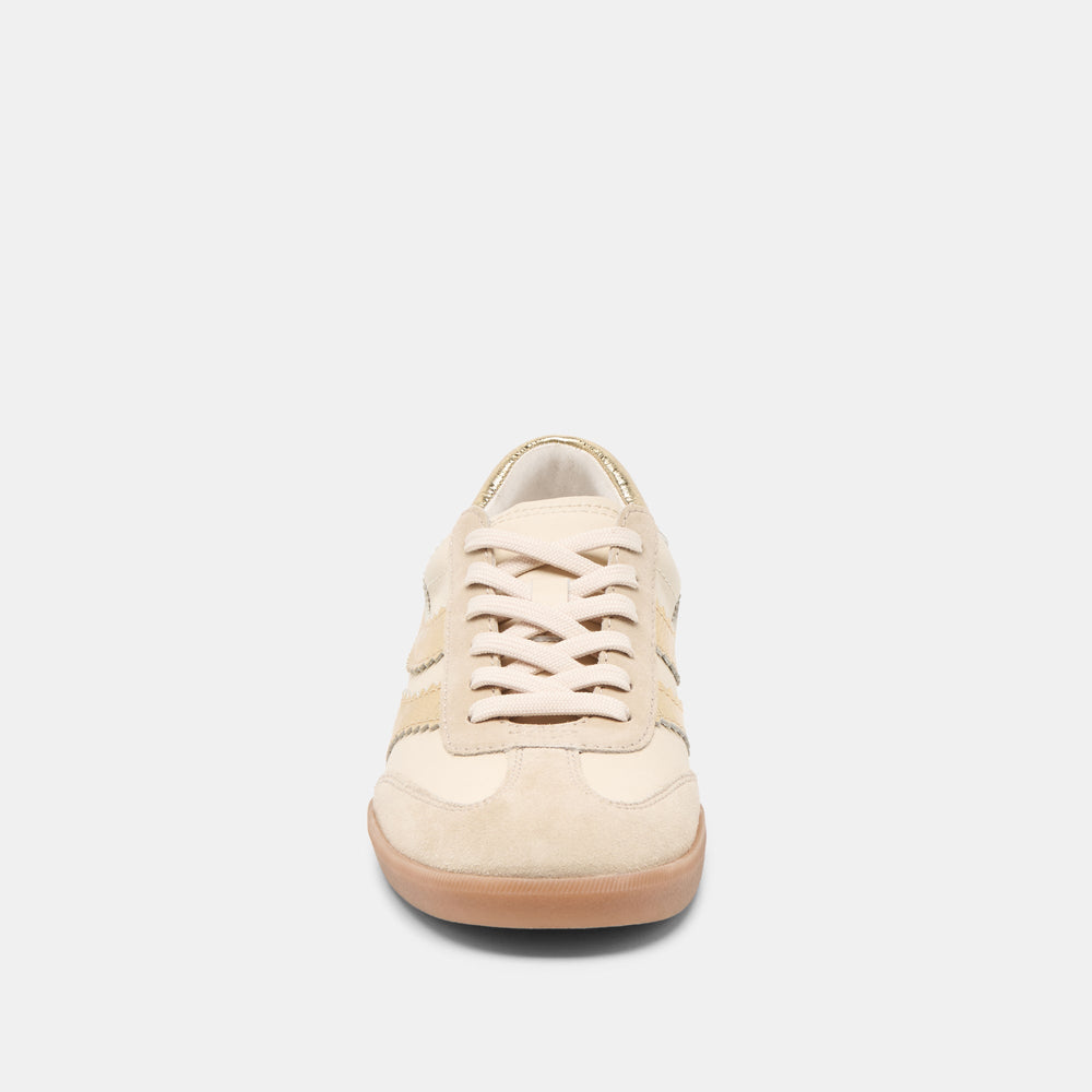 Dolce Vita SHOES | Merit White Gold Leather Sneakers