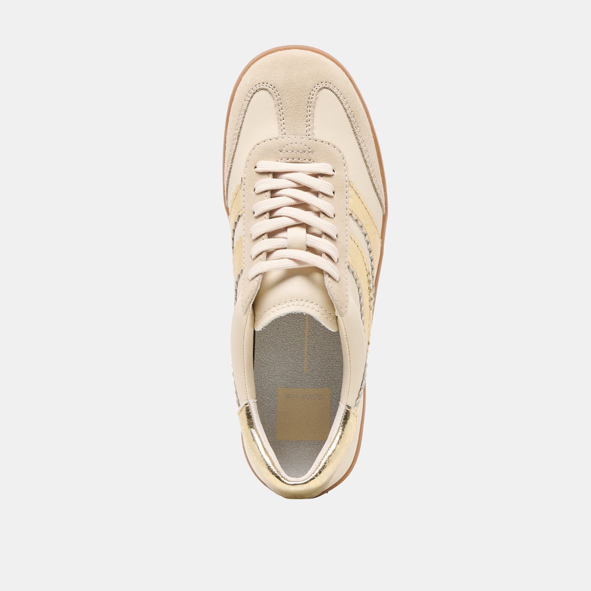 Dolce Vita SHOES | Merit White Gold Leather Sneakers