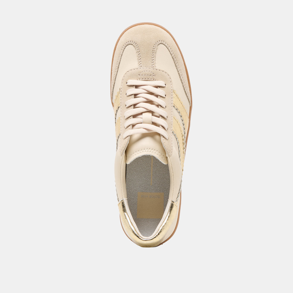 Dolce Vita SHOES | Merit White Gold Leather Sneakers