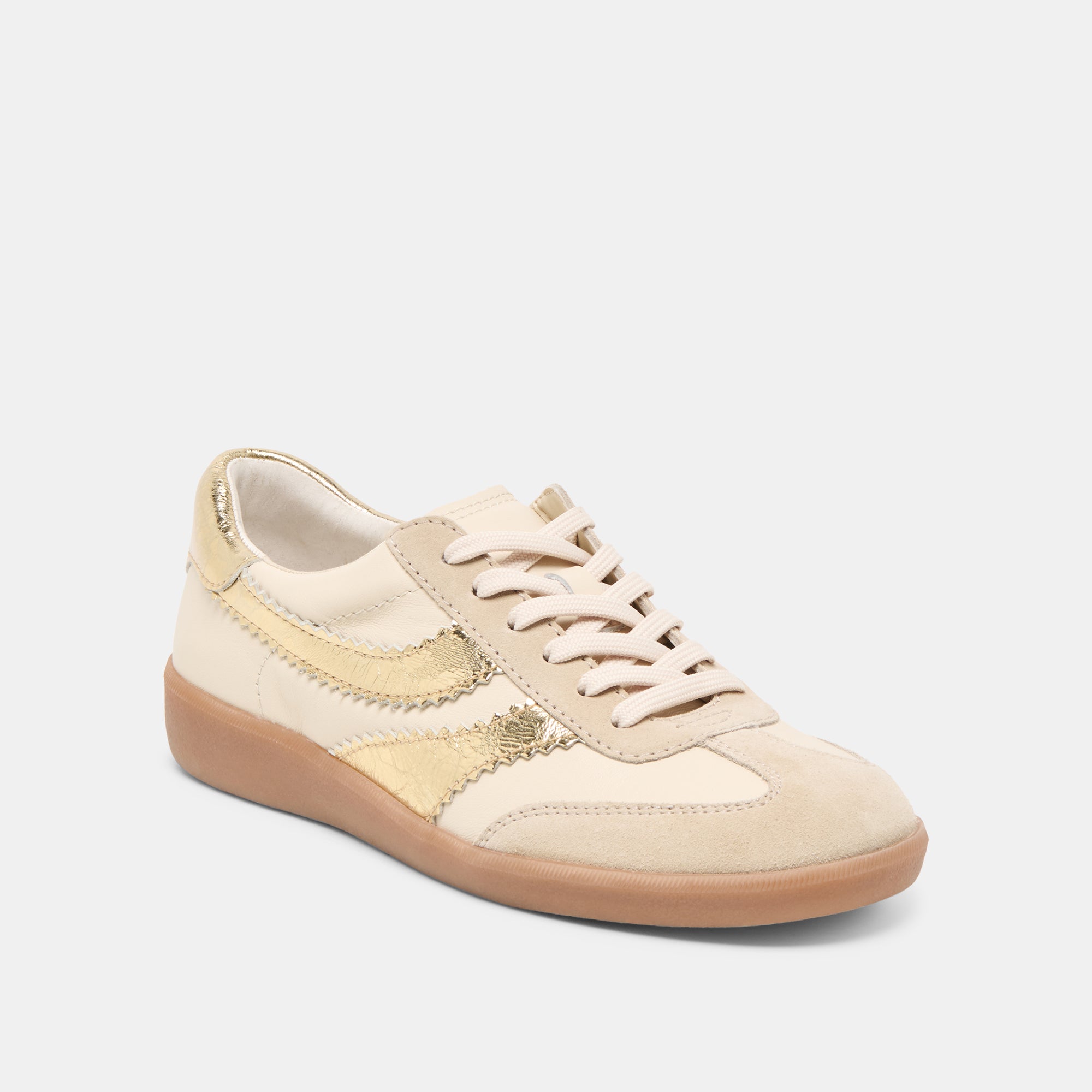 Dolce Vita SHOES | Merit White Gold Leather Sneakers