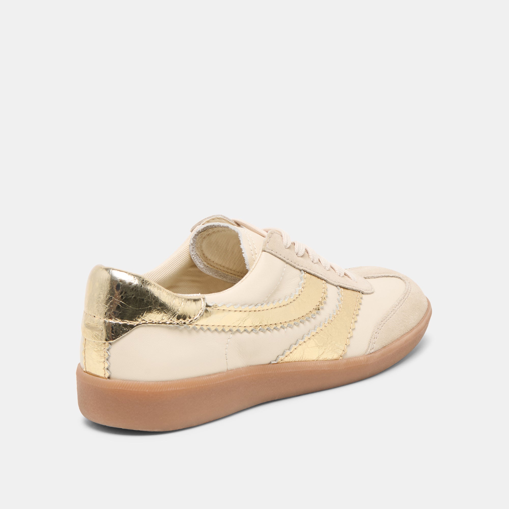 Dolce Vita SHOES | Merit White Gold Leather Sneakers