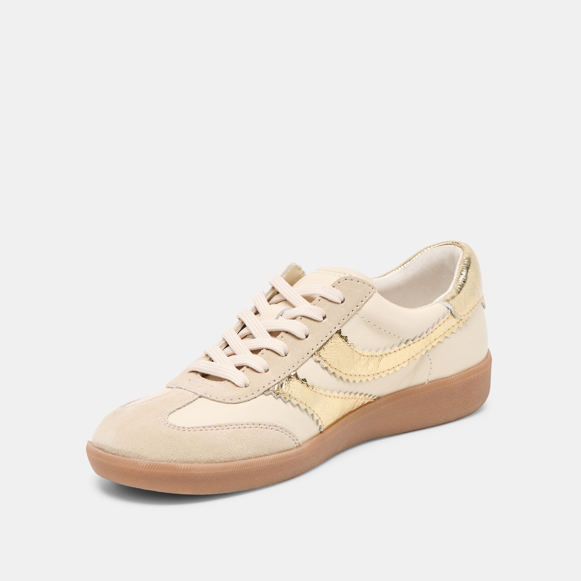 Dolce Vita SHOES | Merit White Gold Leather Sneakers