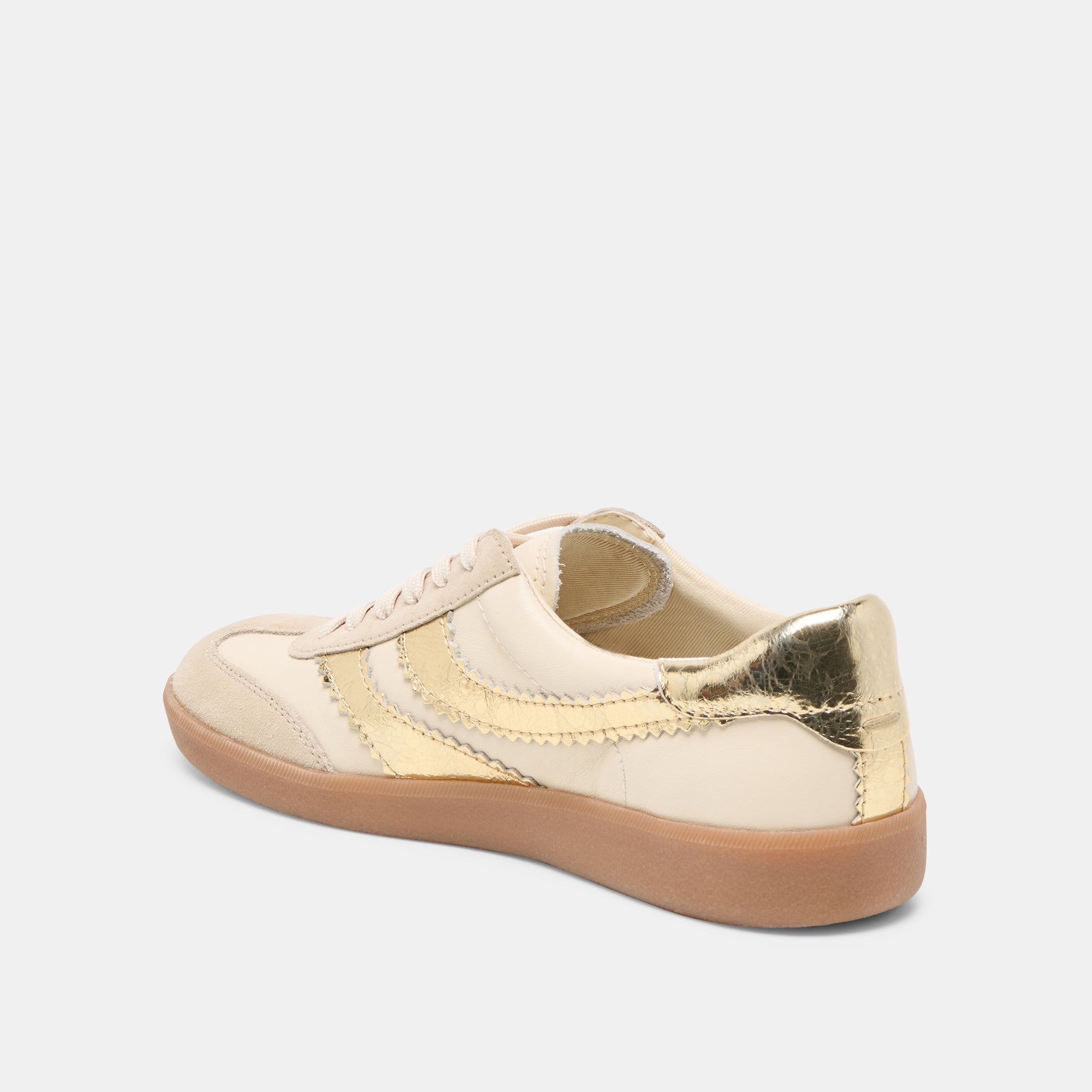 Dolce Vita SHOES | Merit White Gold Leather Sneakers