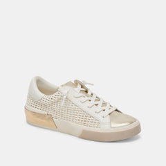 Dolce Vita SHOES | Zina Bone Gold Woven Wide Sneakers