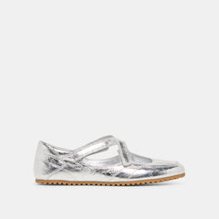 Dolce Vita SHOES | YONO Silver Distressed Leather Ballet Sneaker Flats