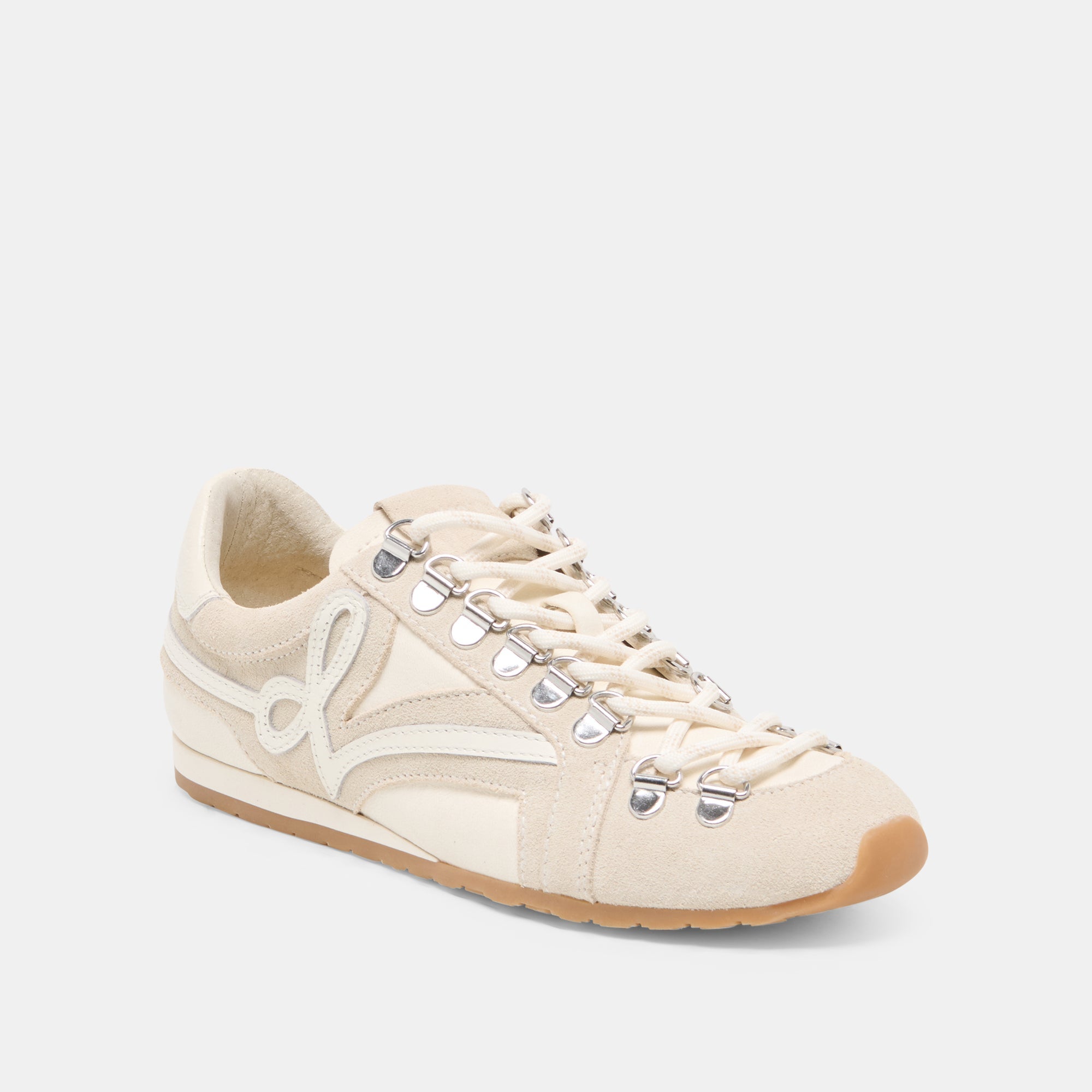 Dolce Vita SHOES | DEACON Ivory Suede Lace-Up Sneakers