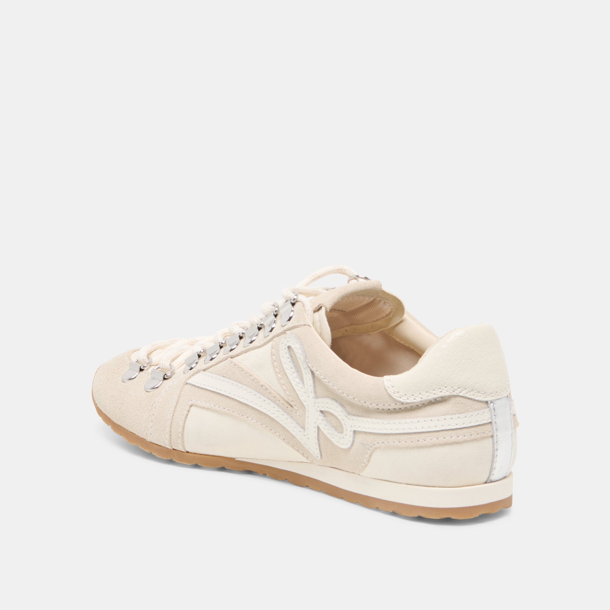 Dolce Vita SHOES | DEACON Ivory Suede Lace-Up Sneakers