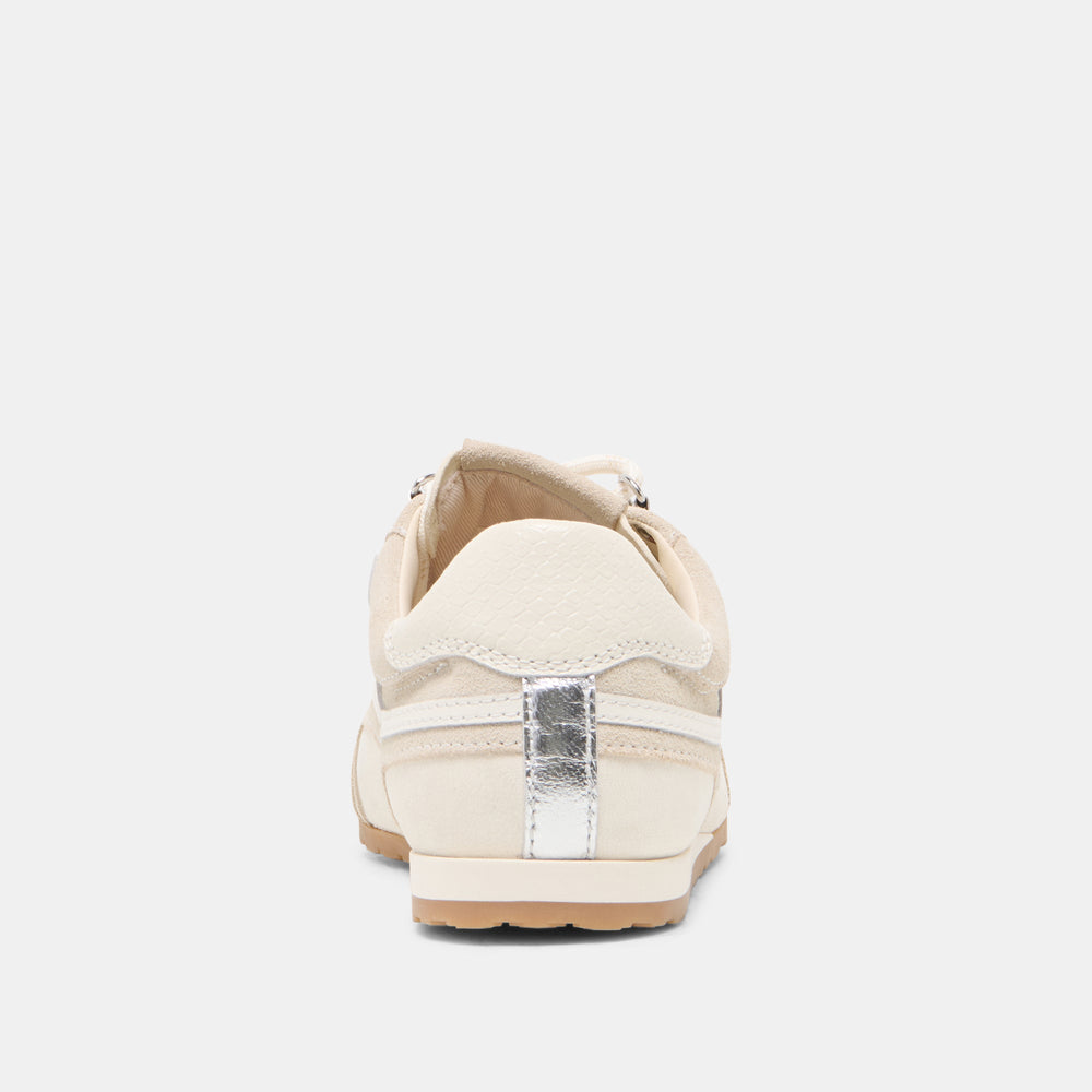 Dolce Vita SHOES | DEACON Ivory Suede Lace-Up Sneakers