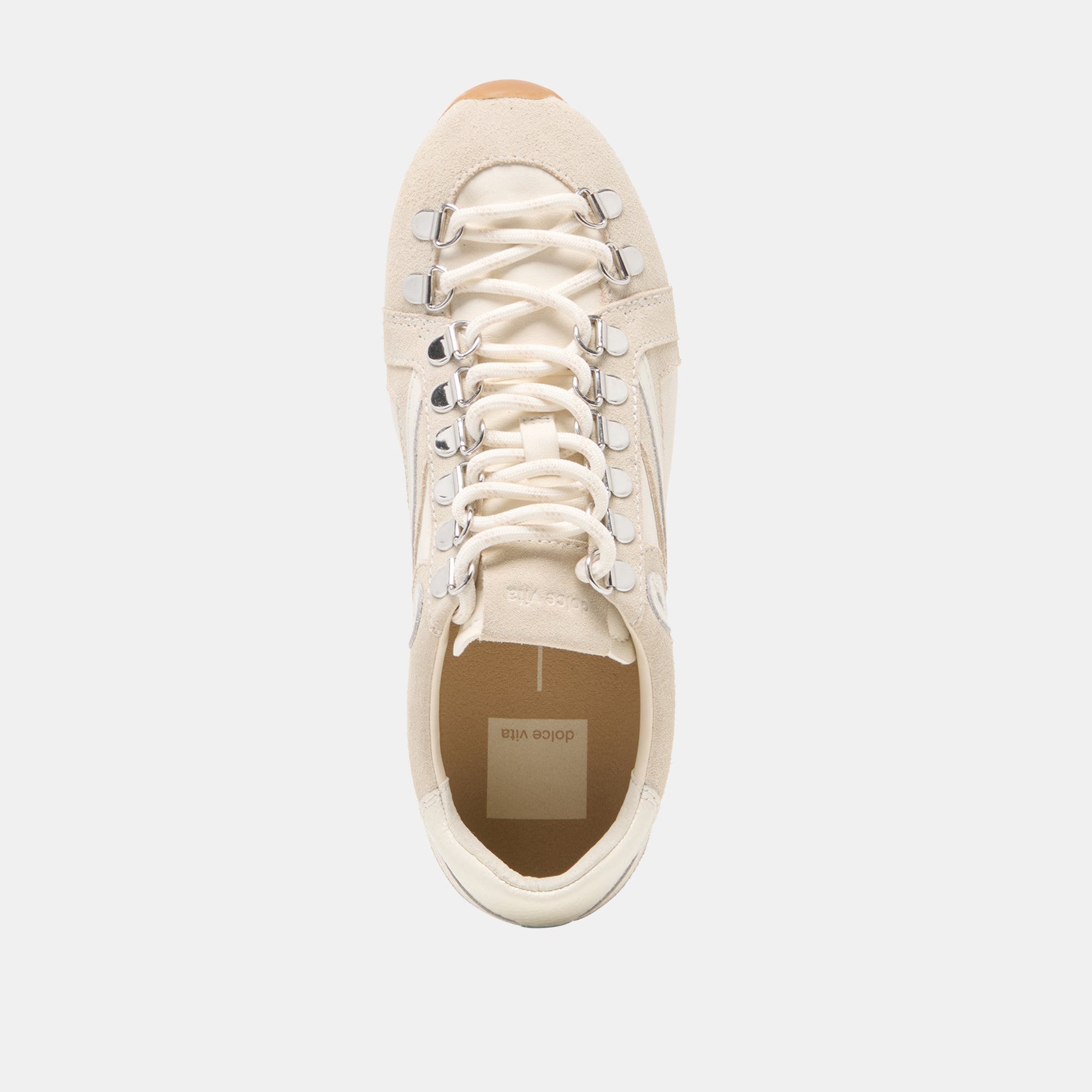 Dolce Vita SHOES | DEACON Ivory Suede Lace-Up Sneakers