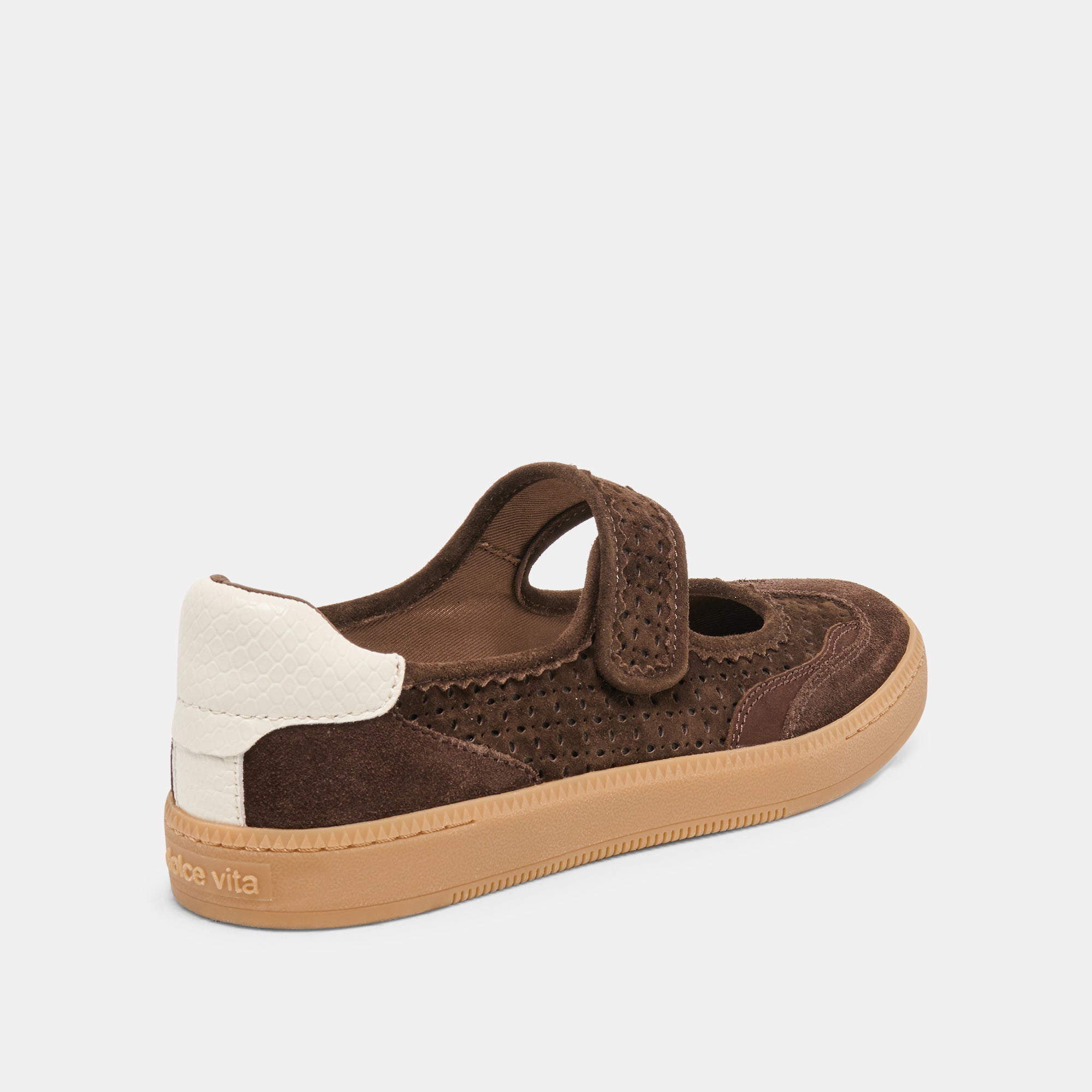 Dolce Vita SHOES | NANET Dk Brown Perforated Suede Mary-Jane Ballet Sneakers