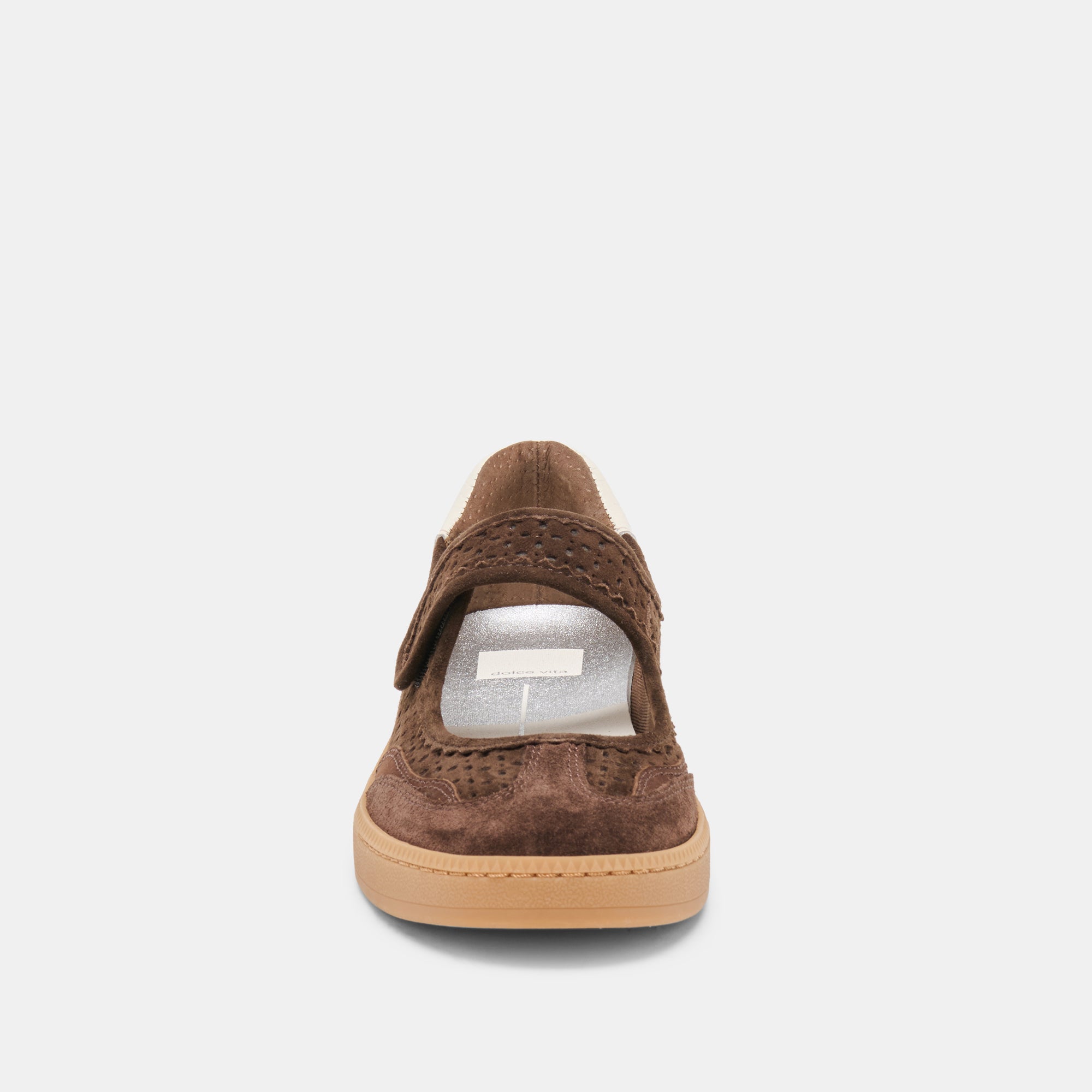 Dolce Vita SHOES | NANET Dk Brown Perforated Suede Mary-Jane Ballet Sneakers