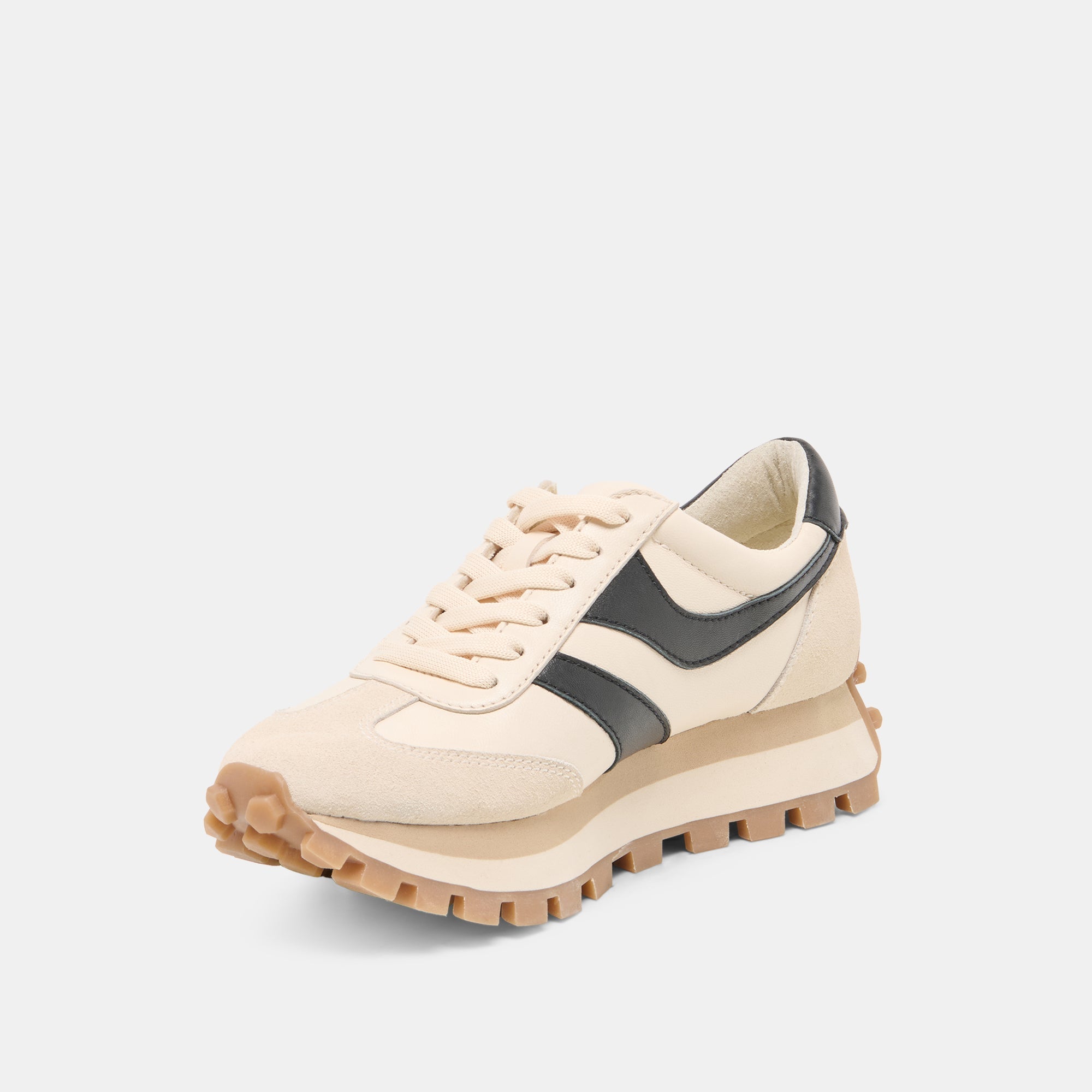 Dolce Vita SHOES | TRESA White Black Leather Platform Sneakers