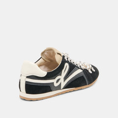 Dolce Vita SHOES | DEACON Black White Suede Lace-Up Sneakers