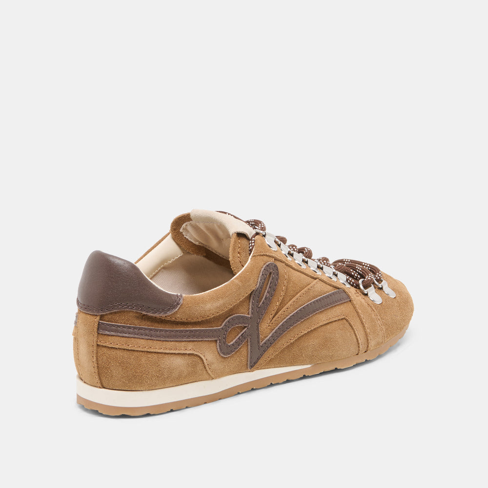 Dolce Vita SHOES | DEACON Lt Brown Suede Lace-Up Sneakers