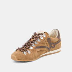 Dolce Vita SHOES | DEACON Lt Brown Suede Lace-Up Sneakers
