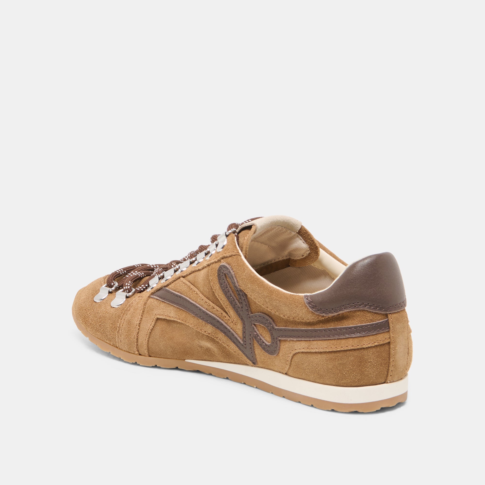 Dolce Vita SHOES | DEACON Lt Brown Suede Lace-Up Sneakers