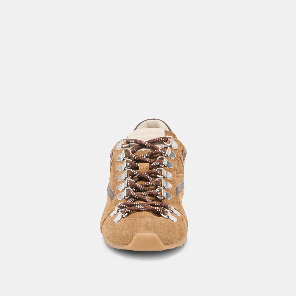 Dolce Vita SHOES | DEACON Lt Brown Suede Lace-Up Sneakers