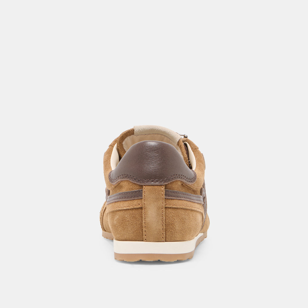 Dolce Vita SHOES | DEACON Lt Brown Suede Lace-Up Sneakers