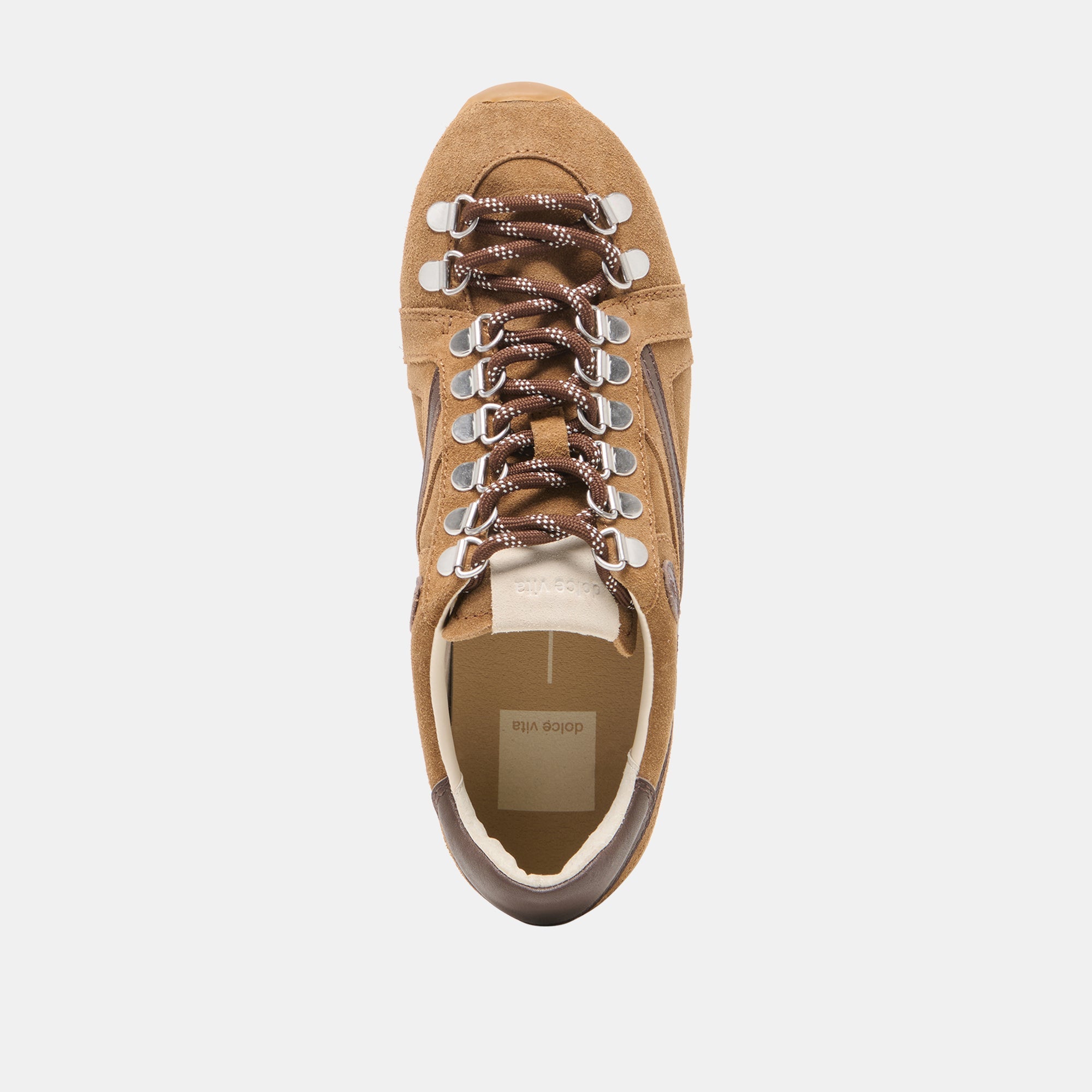 Dolce Vita SHOES | DEACON Lt Brown Suede Lace-Up Sneakers