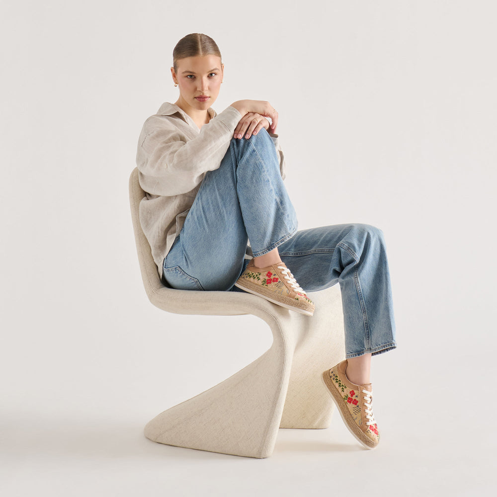 Dolce Vita SHOES | Azalia Sand Floral Raffia Heels