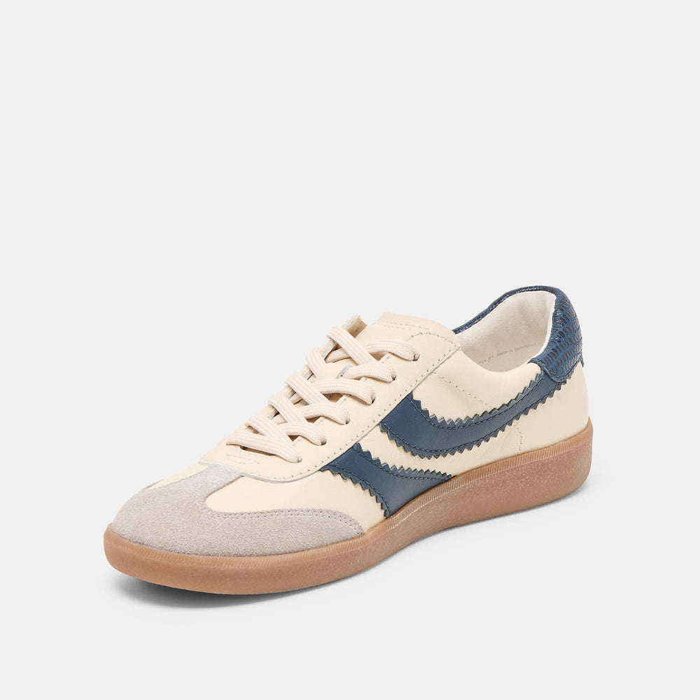 Dolce Vita SHOES | Merit White Navy Leather Sneakers