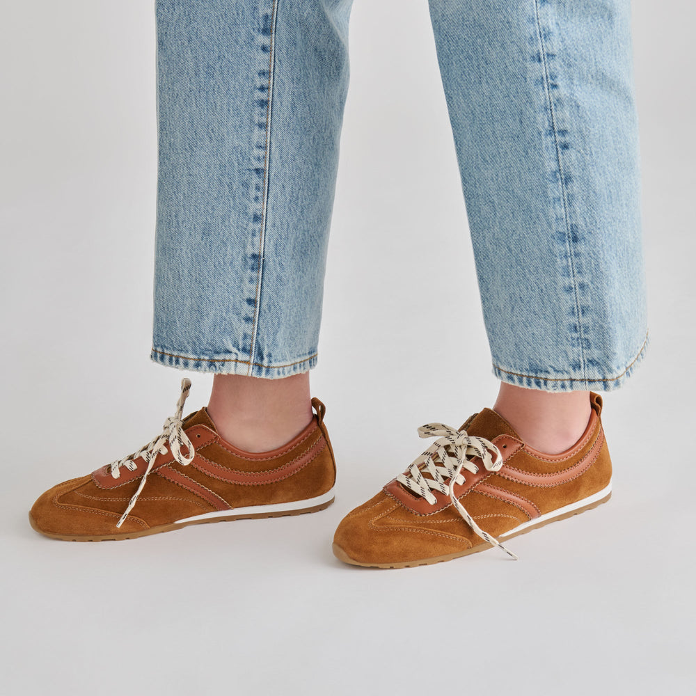 Dolce Vita SHOES | Viper Cognac Suede Sneakers