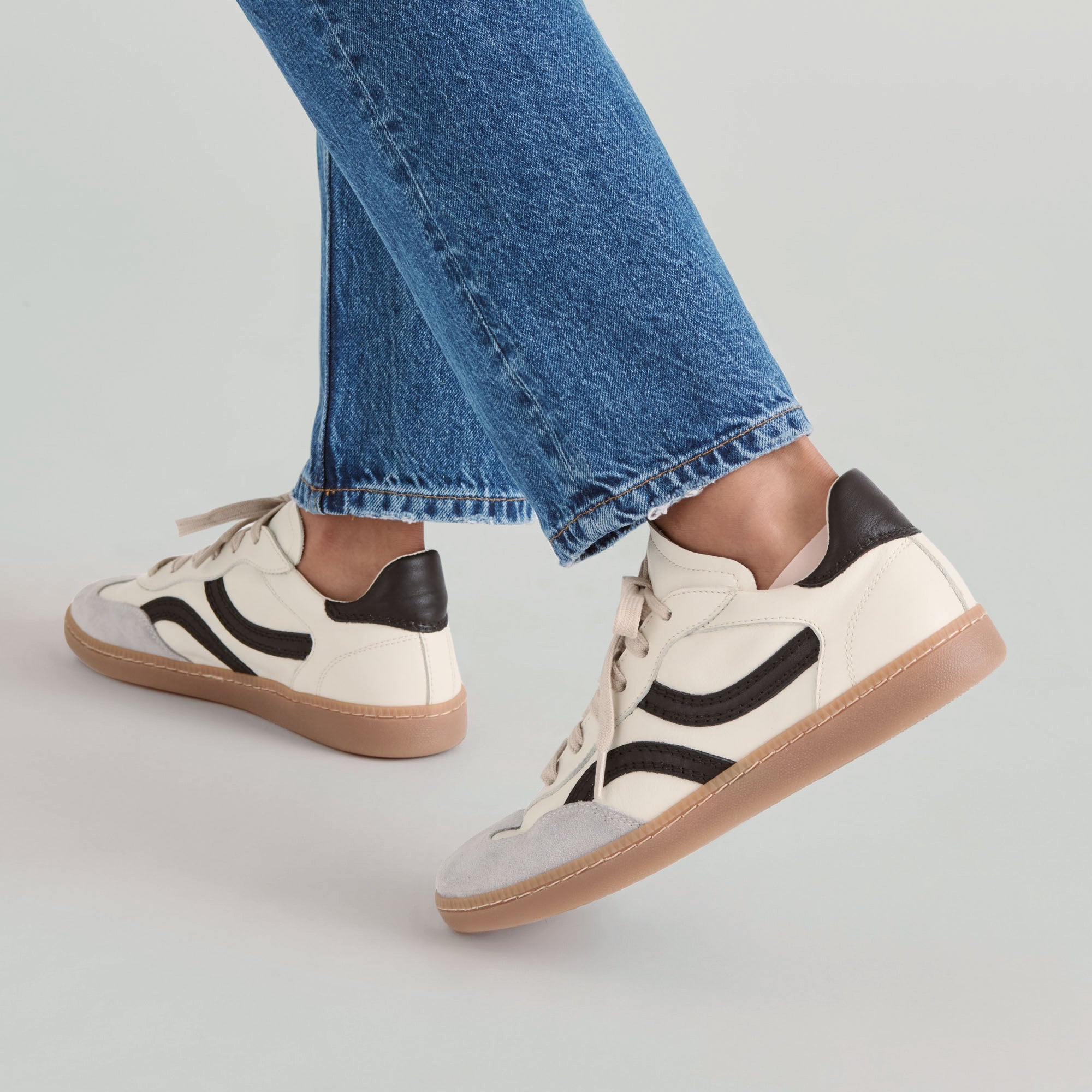 Dolce Vita SHOES | Rebel White Black Leather Sneakers