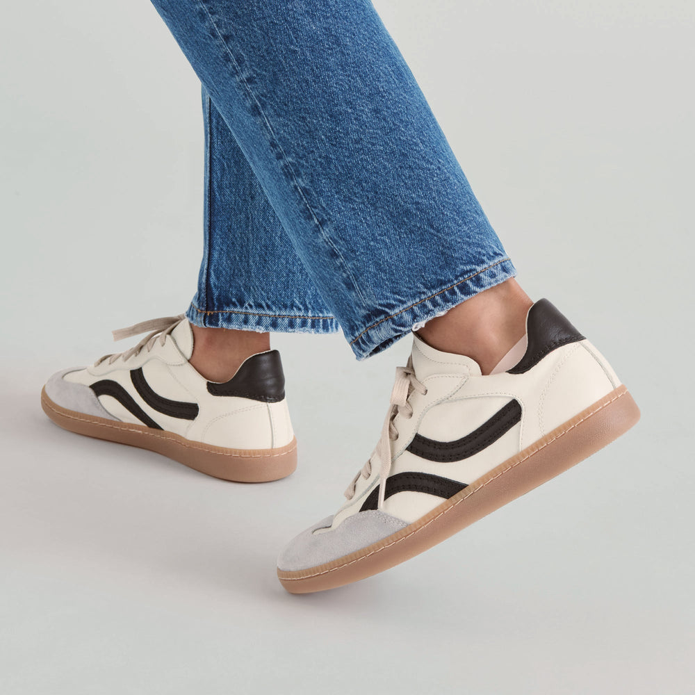 Dolce Vita SHOES | Rebel White Black Leather Sneakers