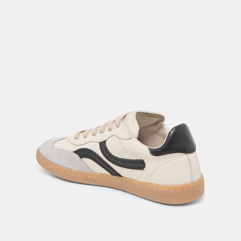 Dolce Vita SHOES | Rebel White Black Leather Sneakers