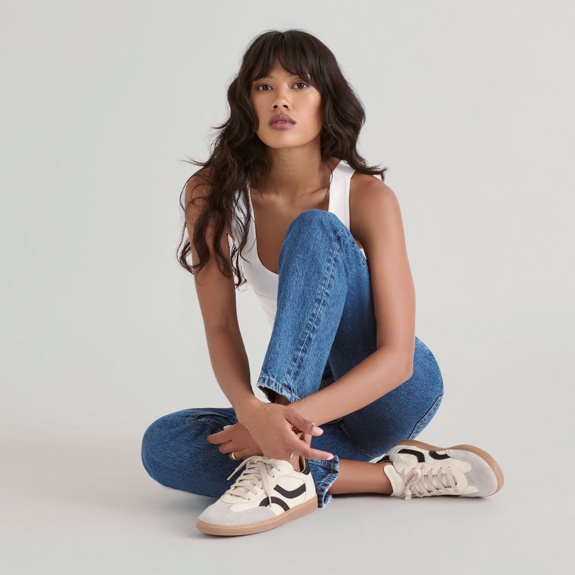Dolce Vita SHOES | Rebel White Black Leather Sneakers