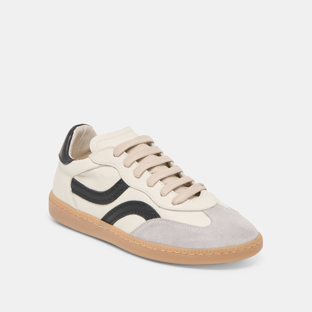 Dolce Vita SHOES | Rebel White Black Leather Sneakers