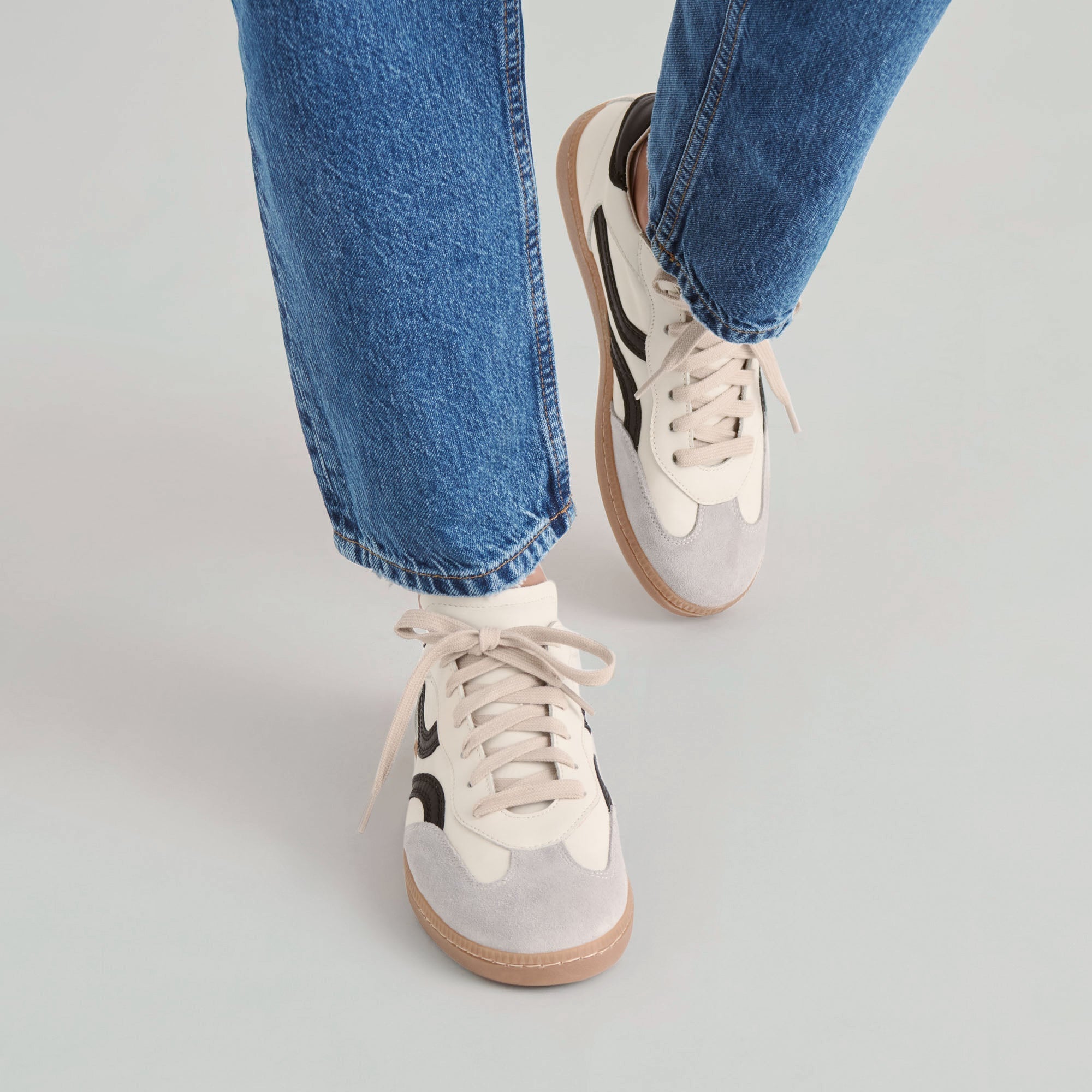 Dolce Vita SHOES | Rebel White Black Leather Sneakers