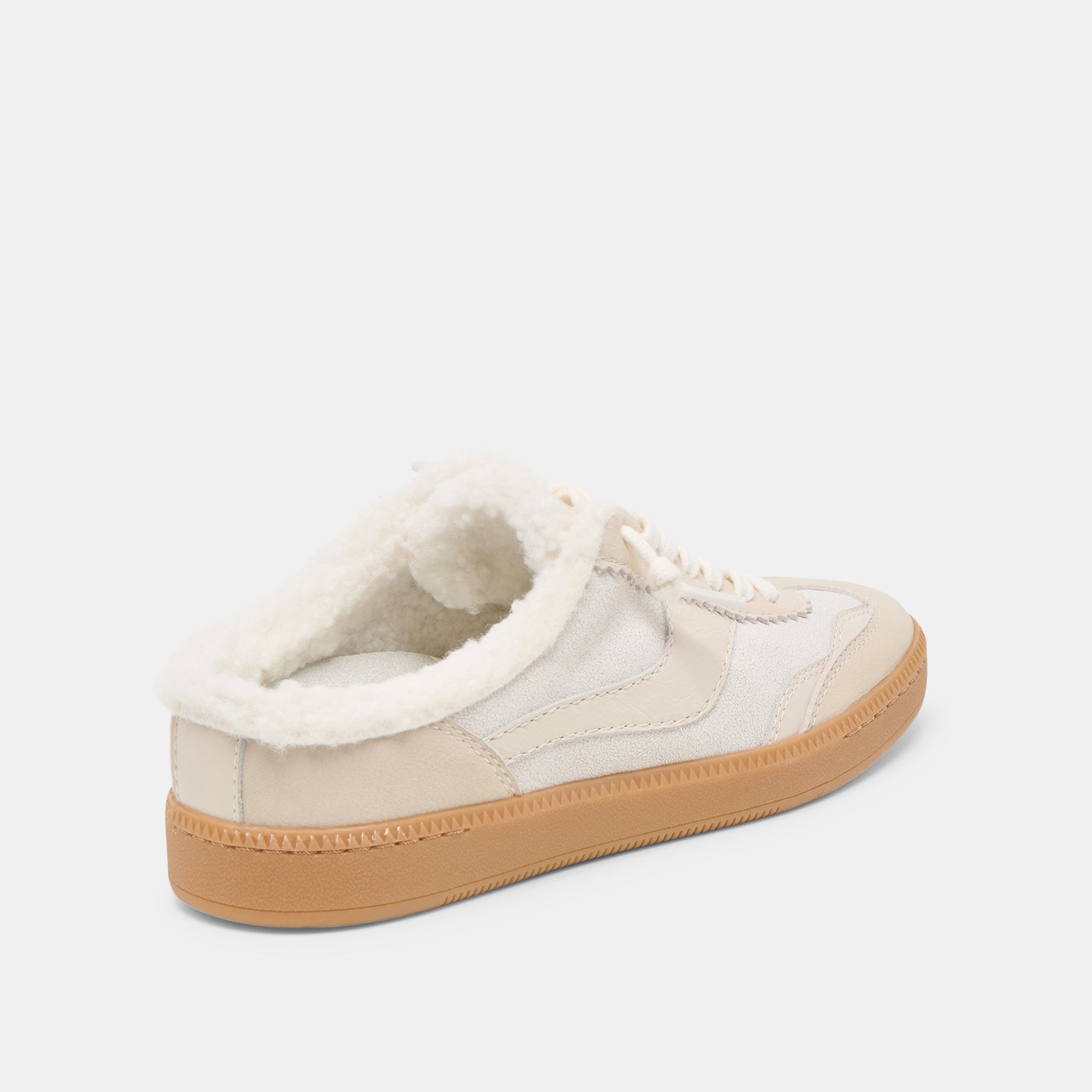 Dolce Vita SHOES | Notice Slide Plush Off White Crackled Leather Sneakers