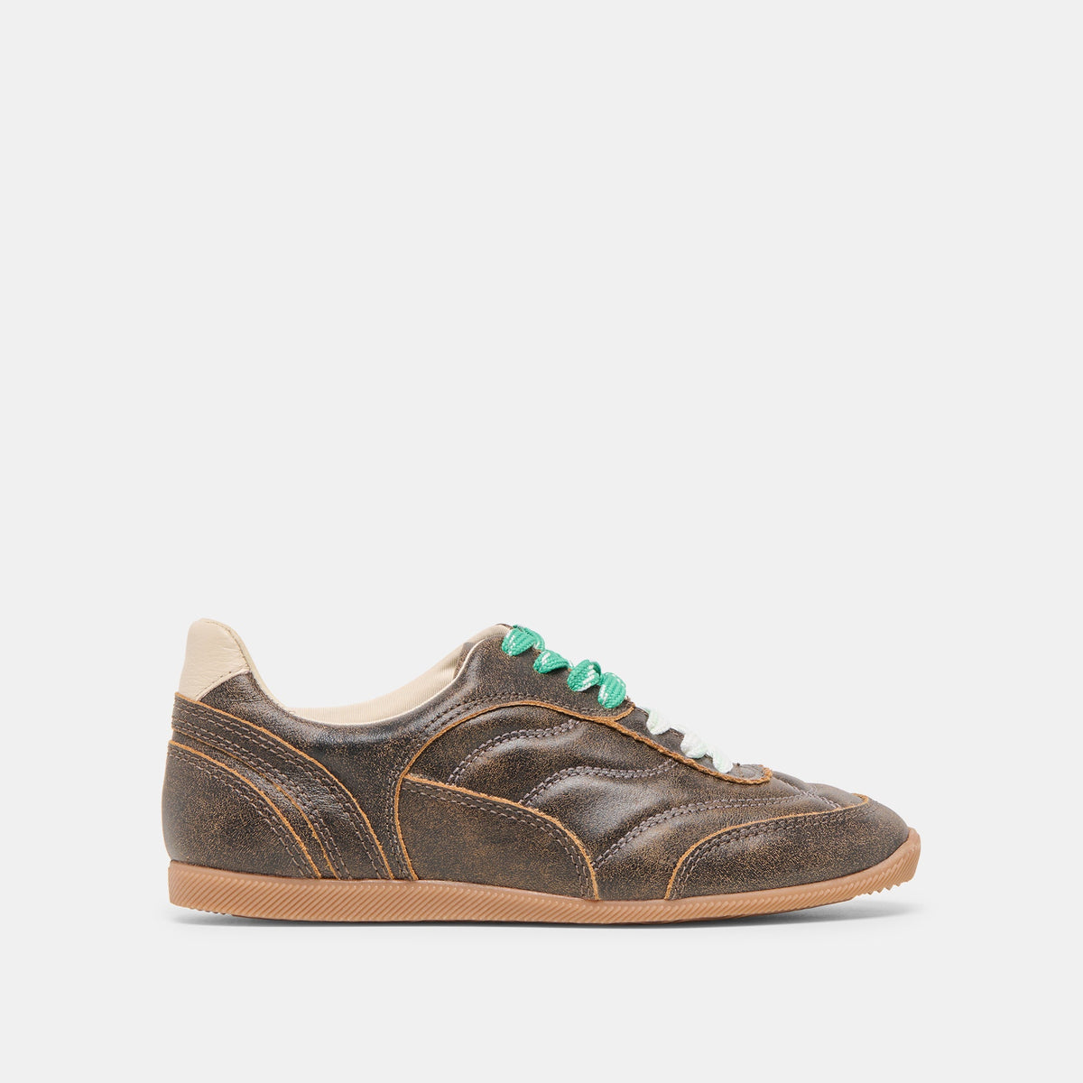 Dolce Vita SHOES | Laini Brown Distressed Leather Sneakers